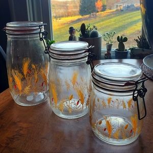 Arc France Vintage 70s/80s Glass Cannisters